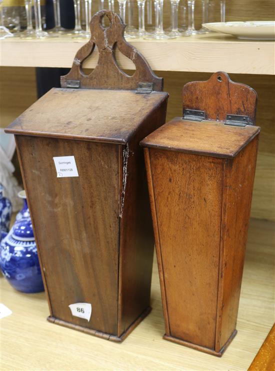 Two George III candle boxes